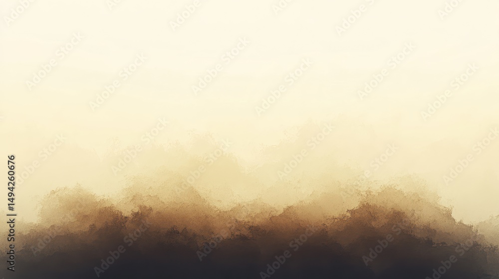 Fototapeta premium Atmospheric Impressionistic Landscape Painting in Earthy Browns and Golden Hues