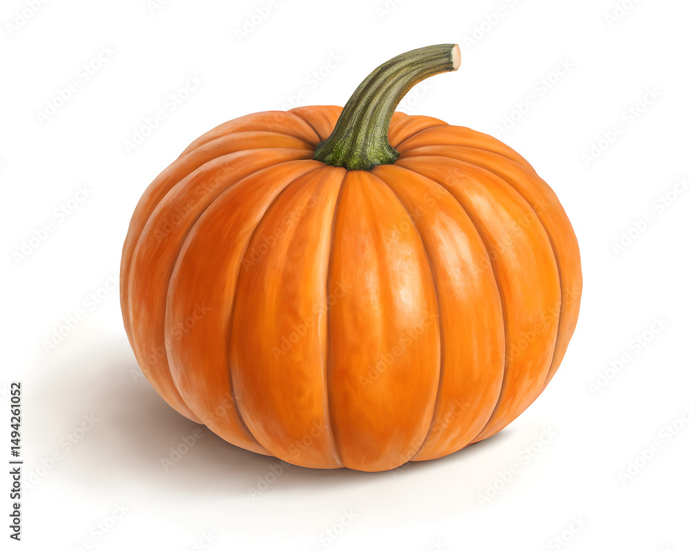 Obraz premium Orange Pumpkin Isolated Centered White Background