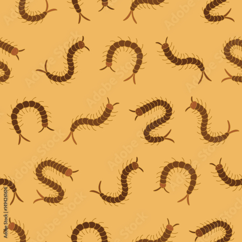 Vector Centipede Pattern Illustration Seamless for Wallpaper Background Cover Packaging