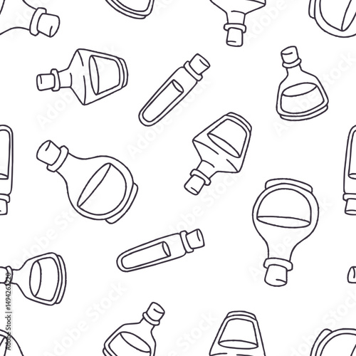 Outline Vector Potion Pattern Repeat Seamless for Wallpaper Background Cover Packaging