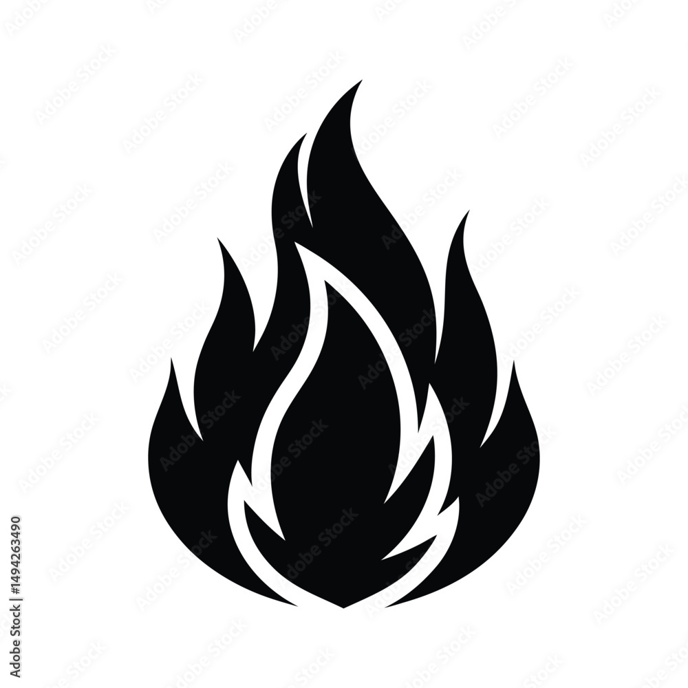 Fire vector silhouette icons Fire vector silhouette icons