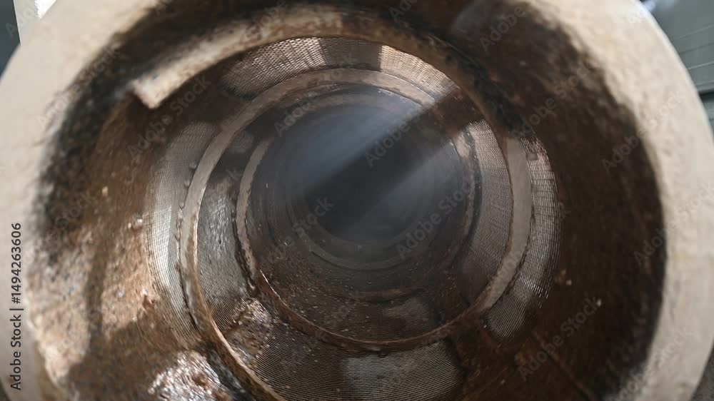 Output end of ball mill with mesh butara scrubber at plant Output end of ball mill with mesh butara scrubber at plant