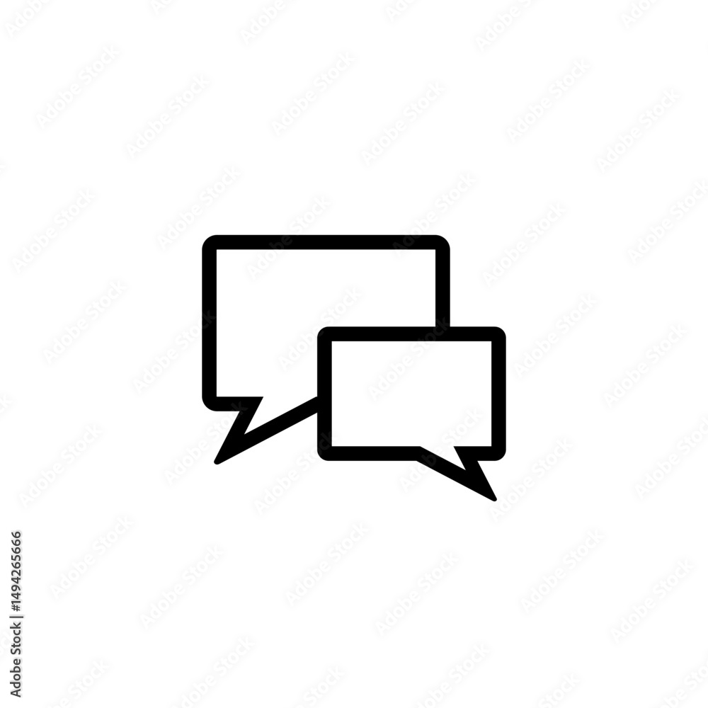 Naklejka premium line art chat, bubble speech icon