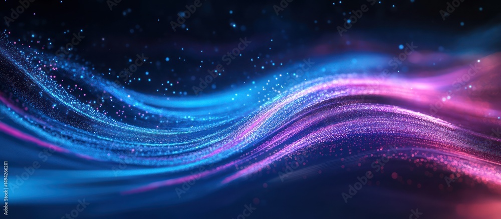 Obraz premium Abstract swirling neon waves