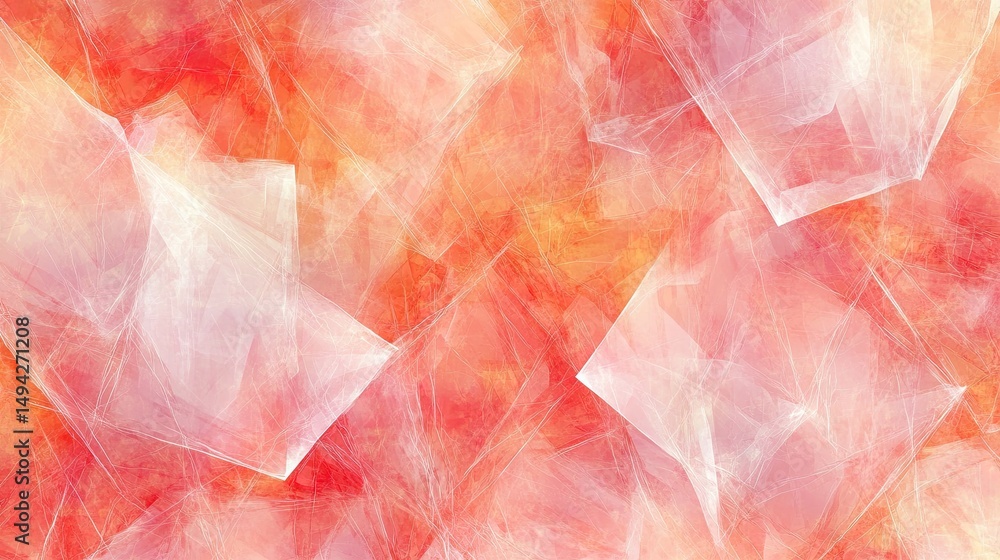 Fototapeta premium Abstract geometric shapes in soft coral and peach tones.