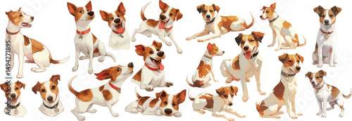jack russell watercolor clipart