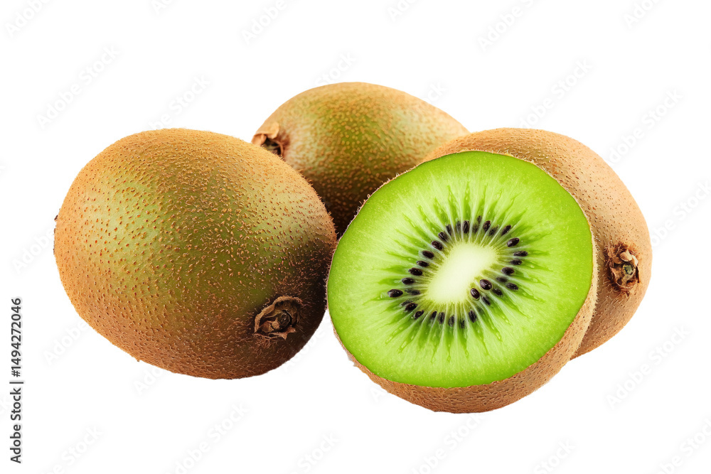 Fototapeta premium a kiwi fruit cut in half and sitting on a white surface