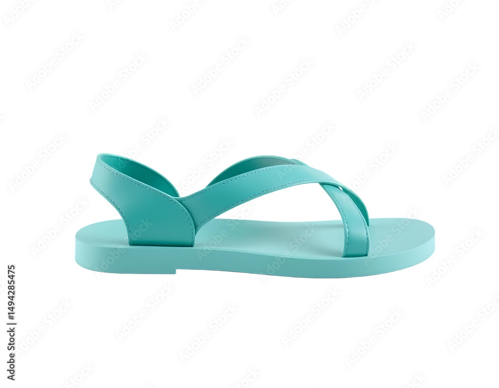 Turquoise sandal on a transparent background Turquoise sandal on a transparent background