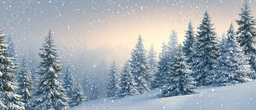 Wallpaper Mural Snowy Pine Forest At Sunrise Torontodigital.ca