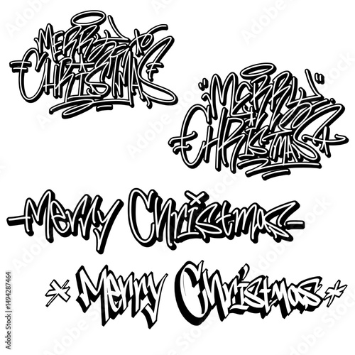 Merry Christmas greetings in graffiti style