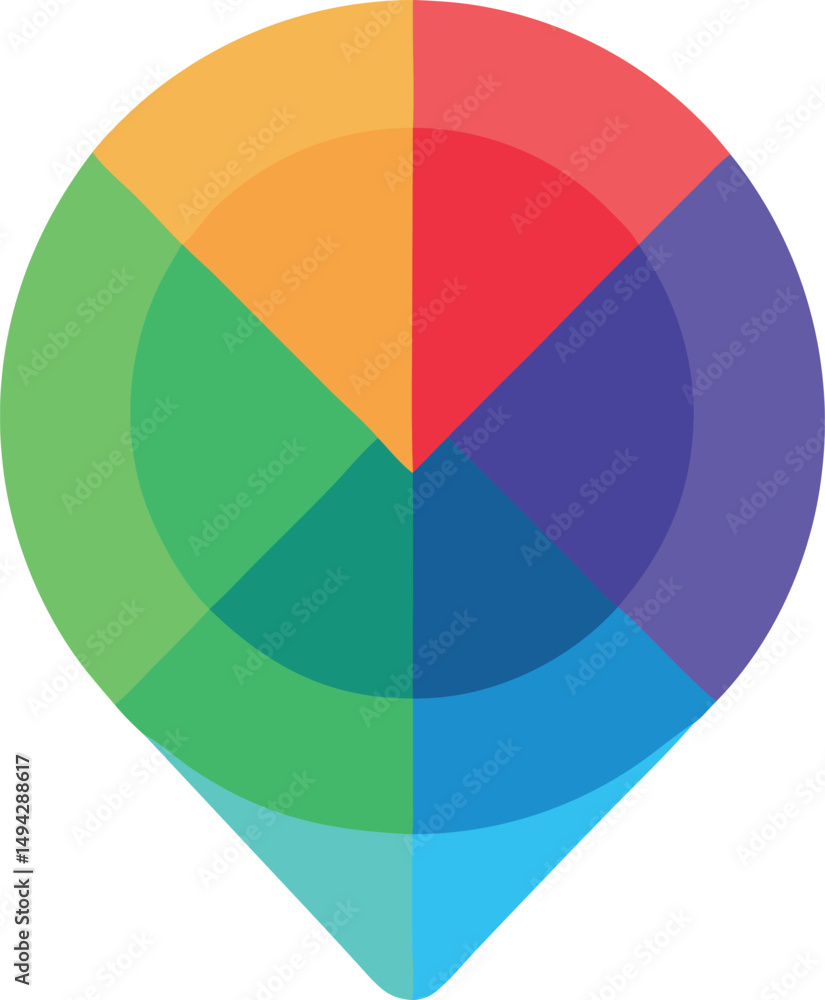Fototapeta premium Minimal RGB Light Icon Abstract Form No Outline Version Two