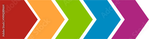 Chevron Progression: Vibrant, Flat Design Direction.
