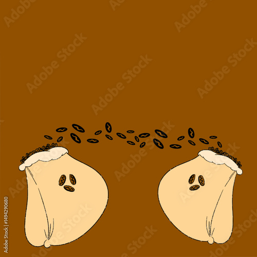 coffee sack illustration background