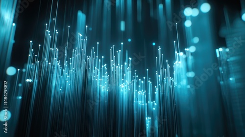 Abstract digital illustration of flowing light beams.