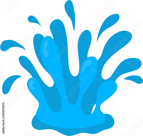 Stylized Blue Liquid Splash, Vector Illustration.