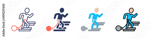 Perseverance Multi Style Icon Set Vector 