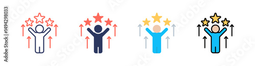 Confidence Multi Style Icon Set Vector 