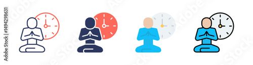 Patience Multi Style Icon Set Vector 