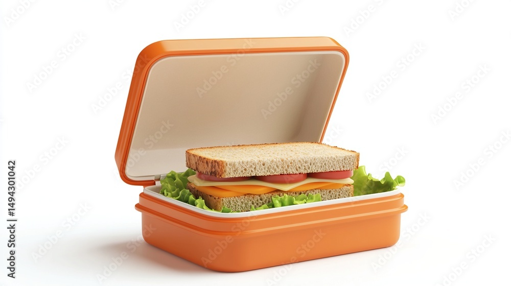 custom made wallpaper toronto digitalOpen orange lunchbox with a sandwich inside