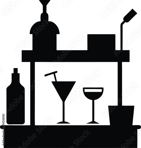 silhouette of a bottle of wine