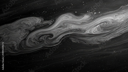 Elegant Abstract Black Liquid Swirls with Smooth Textures Creating High-Contrast Design for Artistic Backgrounds