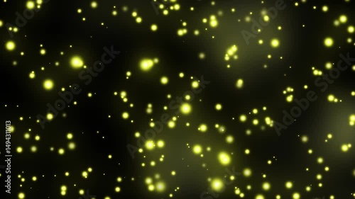 かわいい光の玉がほわほわ舞い上がる動画背景/イエロー