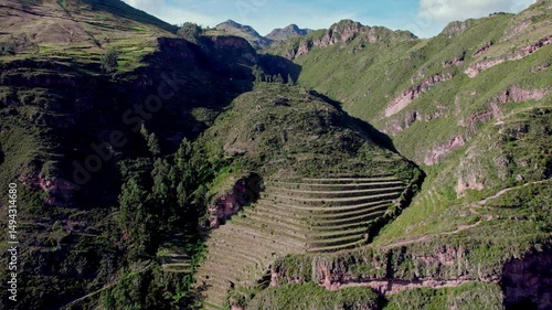 Terraces of Pisac is an Archaeological Complex, one of the Most Important and Visited in the Sacred Valley of the Incas, in Cusco, Peru
