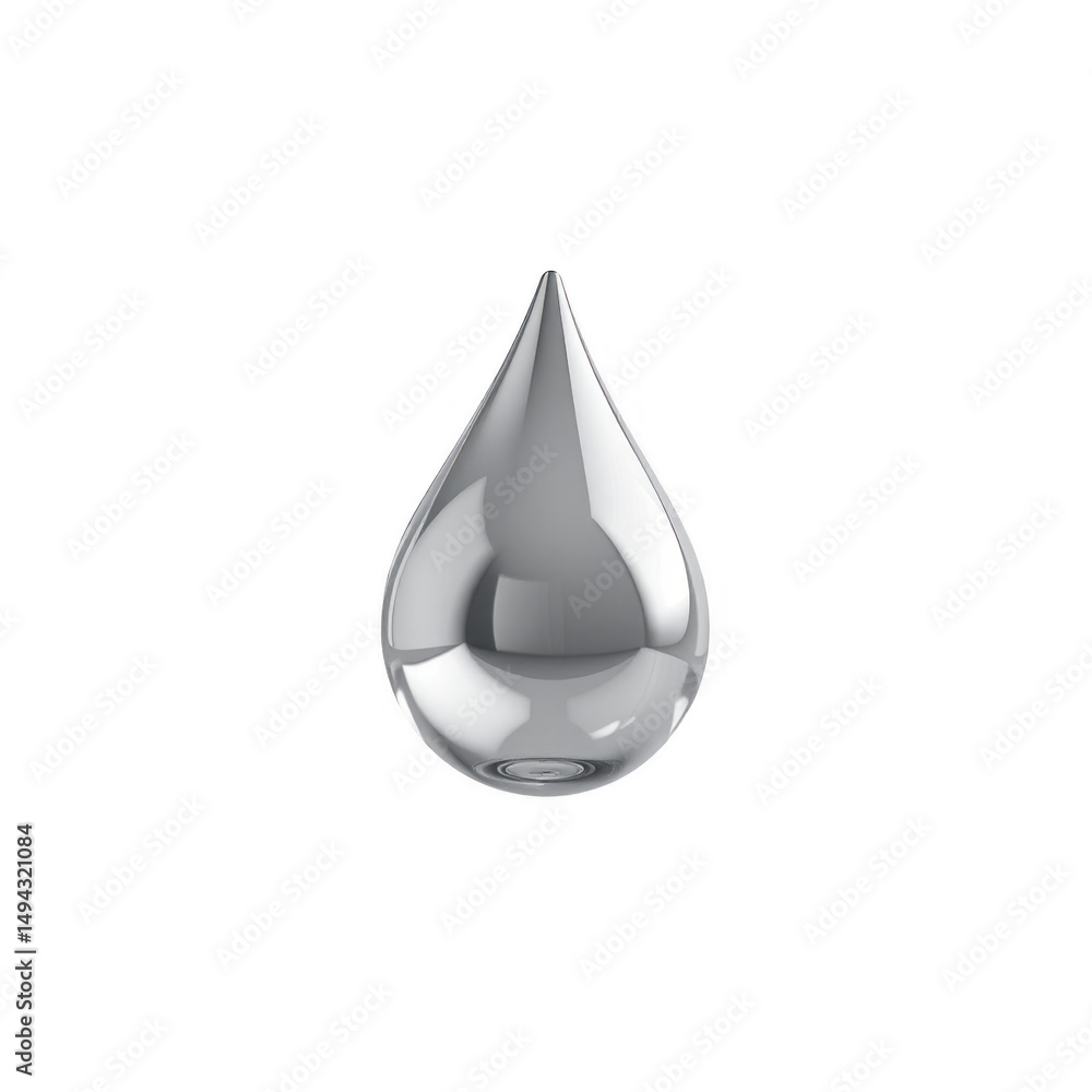 Fototapeta premium Shiny Water Droplet on Transparent Background Reflecting Light