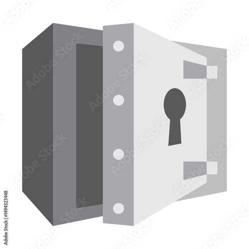 Safe Vault Vector Flat Icon Design