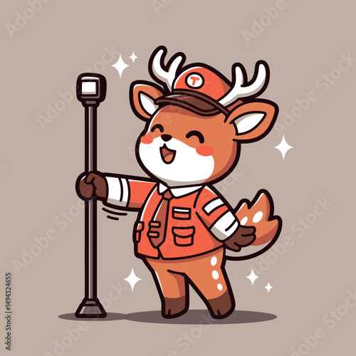Deer Dressed as a Traffic Guard