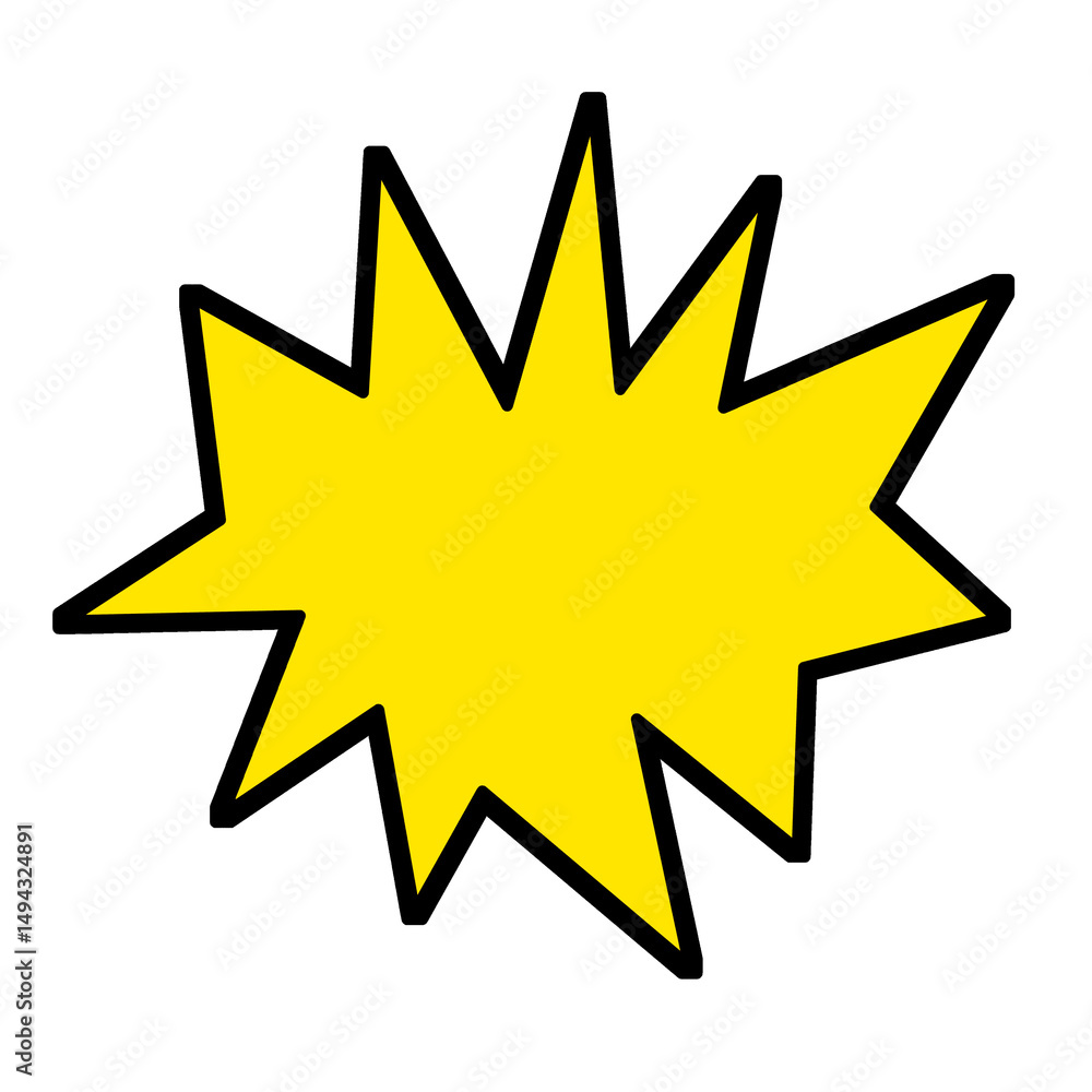 Fototapeta premium Flat style cartoon illustrations of starbust speech bubbles, explosions, comics, stickers.