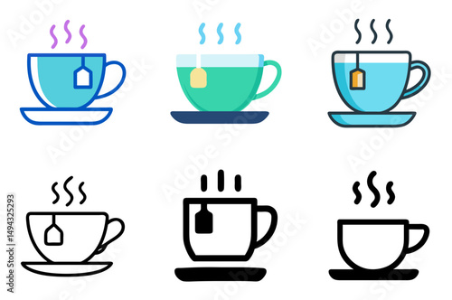 Wallpaper Mural Hot Tea Mug Symbol Vector Set For Coffee Shops, Drinks, And Hospitality Themes Torontodigital.ca