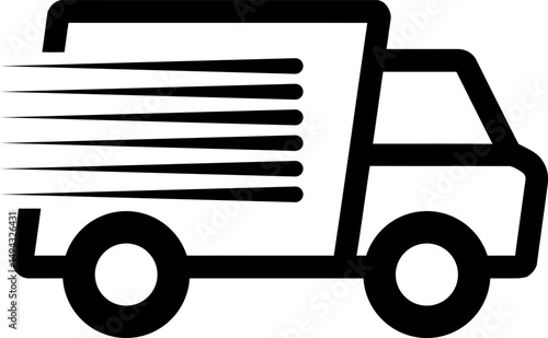 Delivery Truck Icon - Black and White
Shipping and Logistics Vehicle Symbol - Vector
Transportation or Cargo Van Icon