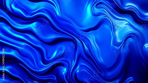 A dynamic blue metallic background with wavy patterns and textured surfaces