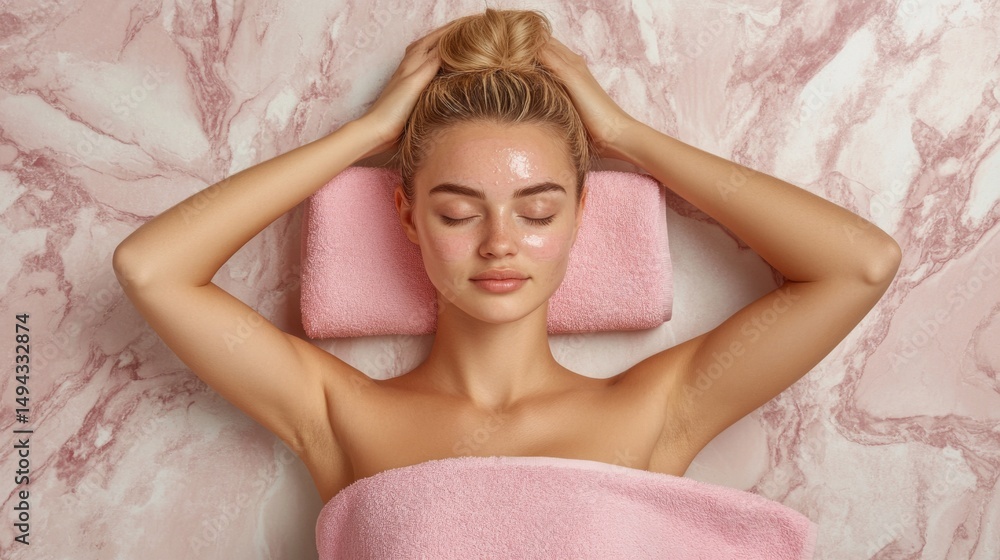 Fototapeta premium Relaxing spa treatment luxurious setting photography serene environment aerial view wellness concept