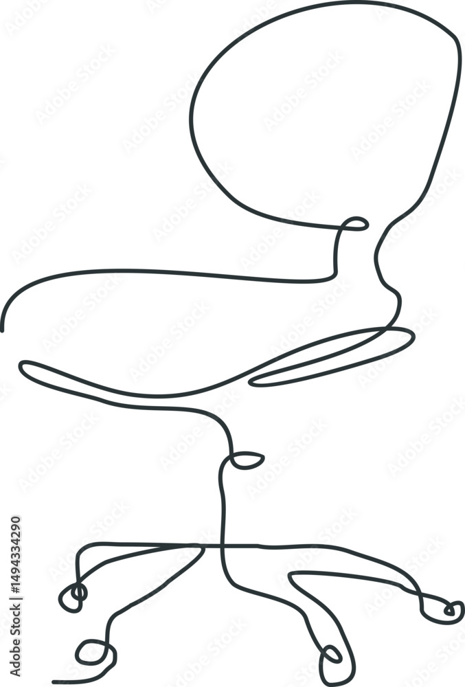 Continous Line Drawing Furniture Icon Element Continous Line Drawing Furniture Icon Element