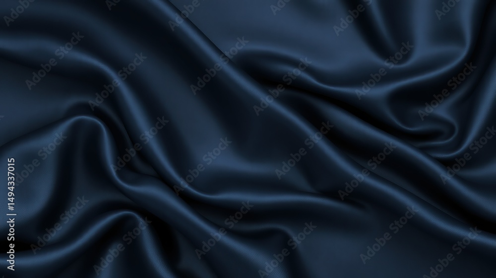 Black blue abstract background. Dark blue silk satin texture background. Shiny fabric with wavy soft pleats. Dark blue elegant background with copy space for your design Black blue abstract background. Dark blue silk satin texture background. Shiny fabric with wavy soft pleats. Dark blue elegant background with copy space for your design