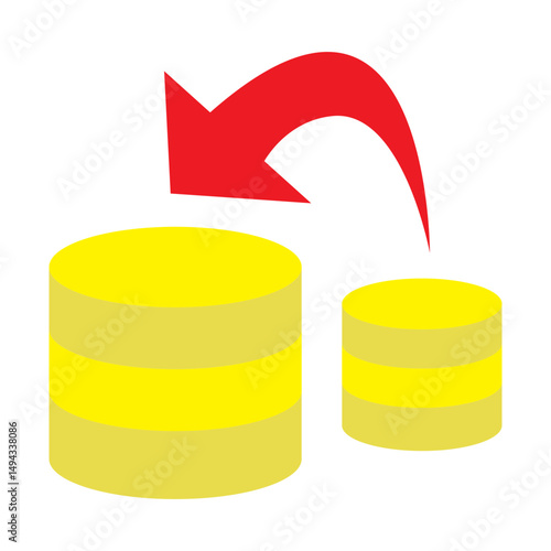 Database Transfer Vector Flat Icon Design