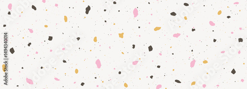 Light beige Terrazzo seamless pattern. Repeated granite stone texture. Color Italian mosaic surface design for paving, floor tile swatch, decoration. Vector repeated Venetian marble background concept