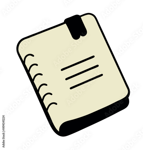 Modern Address Book Vector Art in Line Drawing Style