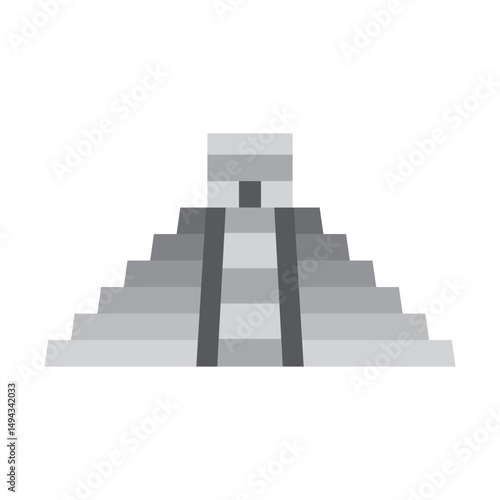 Chichen Itza Vector Flat Icon Design