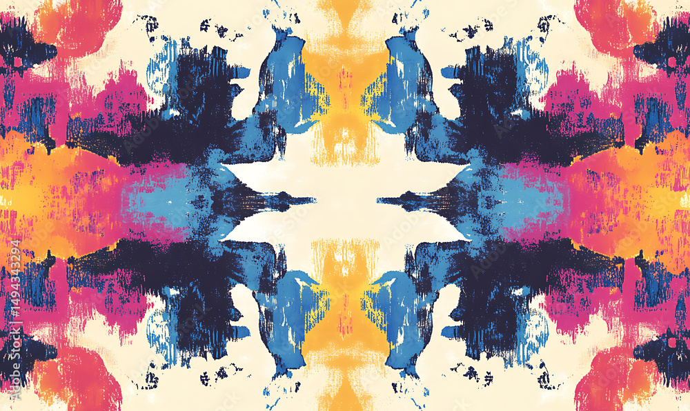 Fototapeta premium Seamless floral tile patterns combining cultural, modern
