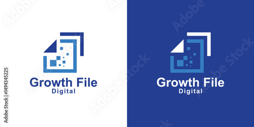 logo design combination file and growth tech,data,design creative and elegant.