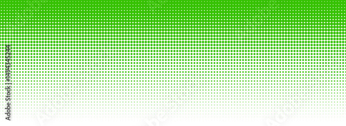 Green halftone gradient texture. Vanishing cartoon polka dot background. Repeated dotted gradation pattern. Fading comic pop art overlay backdrop. Raster halfton patern effect wallpaper. Vector