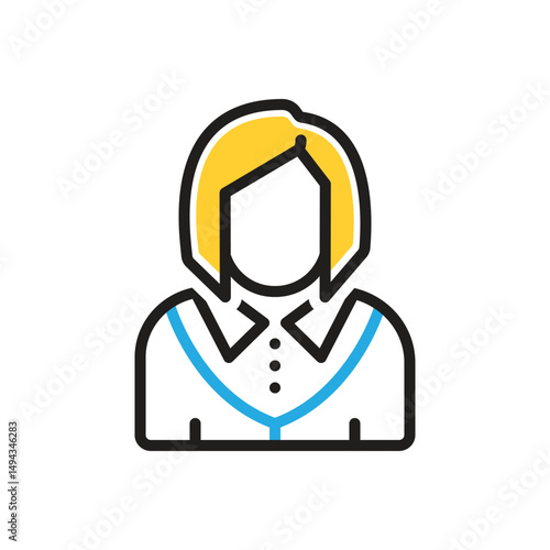 Multi color icon for woman