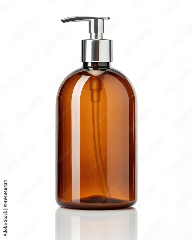Amber Glass Pump Bottle Mockup Perfect for Soap, Lotion, or Shampoo Packaging Design Amber Glass Pump Bottle Mockup Perfect for Soap, Lotion, or Shampoo Packaging Design