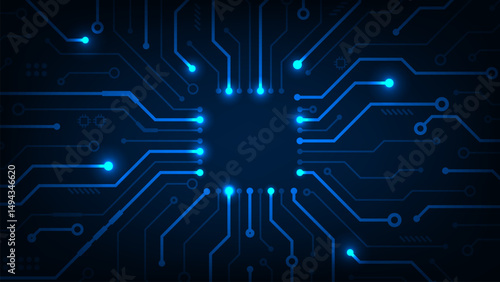Hi tech line circuit technology with concept futuristic background