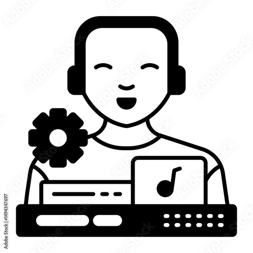 Male Music Producer black icon