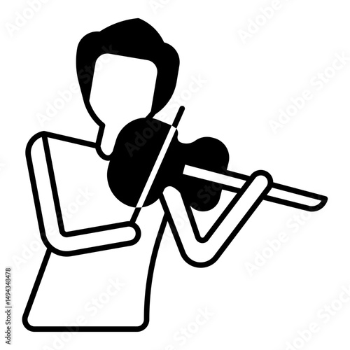 Male Violinist black icon