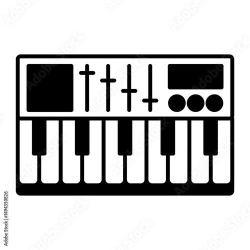 Music Synthesizer black icon